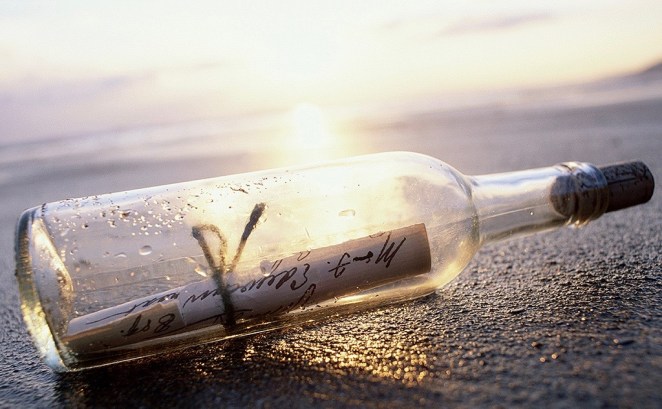 bottle on beach